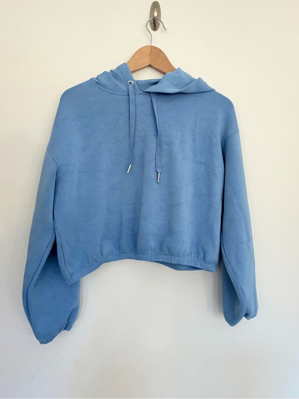 SPANX Light Blue Cropped Hoodie